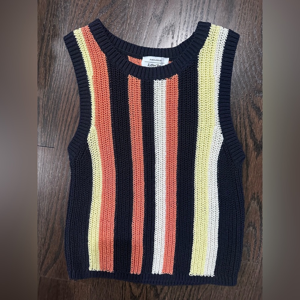 Colorful Striped Sleeveless Sweater